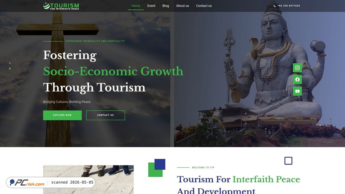 Screenshot di tourismforinterfaithpeace.com