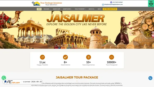 tourpackagejaisalmer.com screenshot