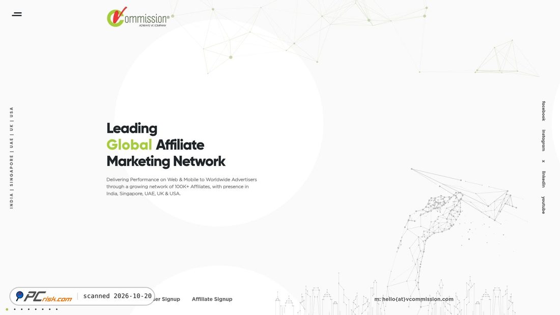 Screenshot of tracking.vcommission.com