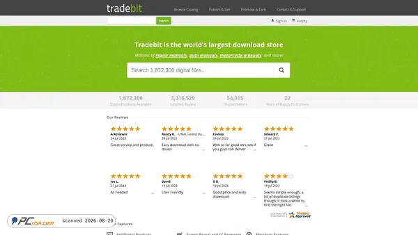 tradebit.com screenshot