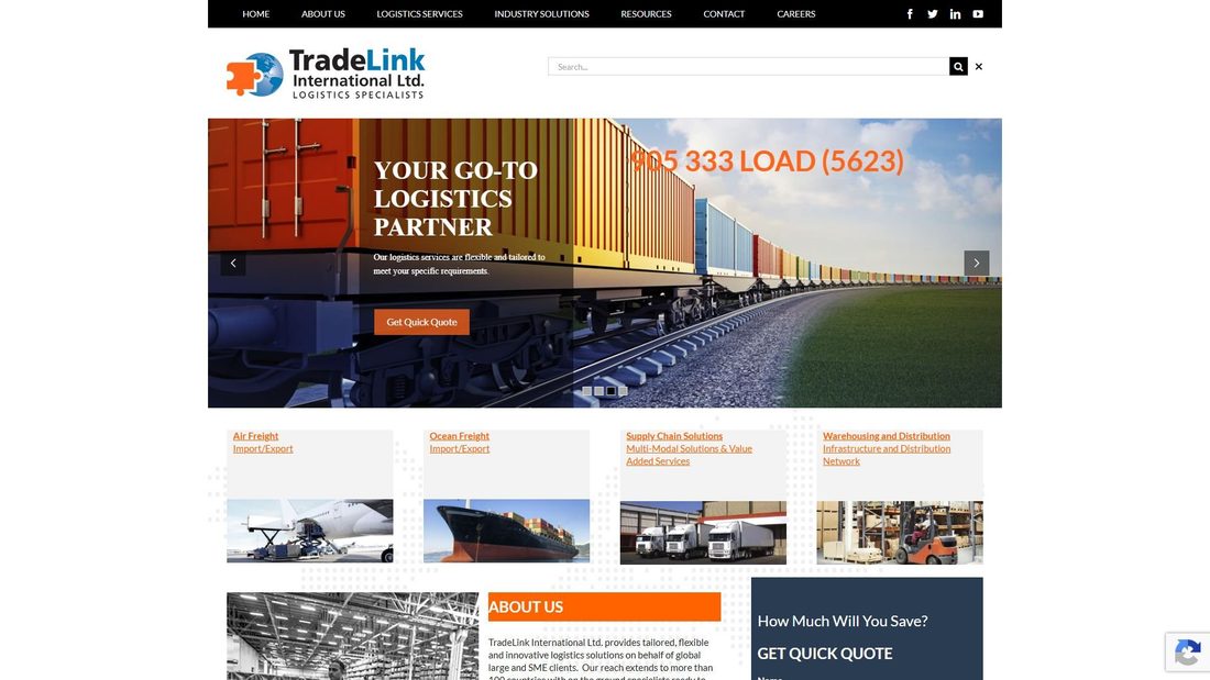 Screenshot of tradelinkinternational.ca
