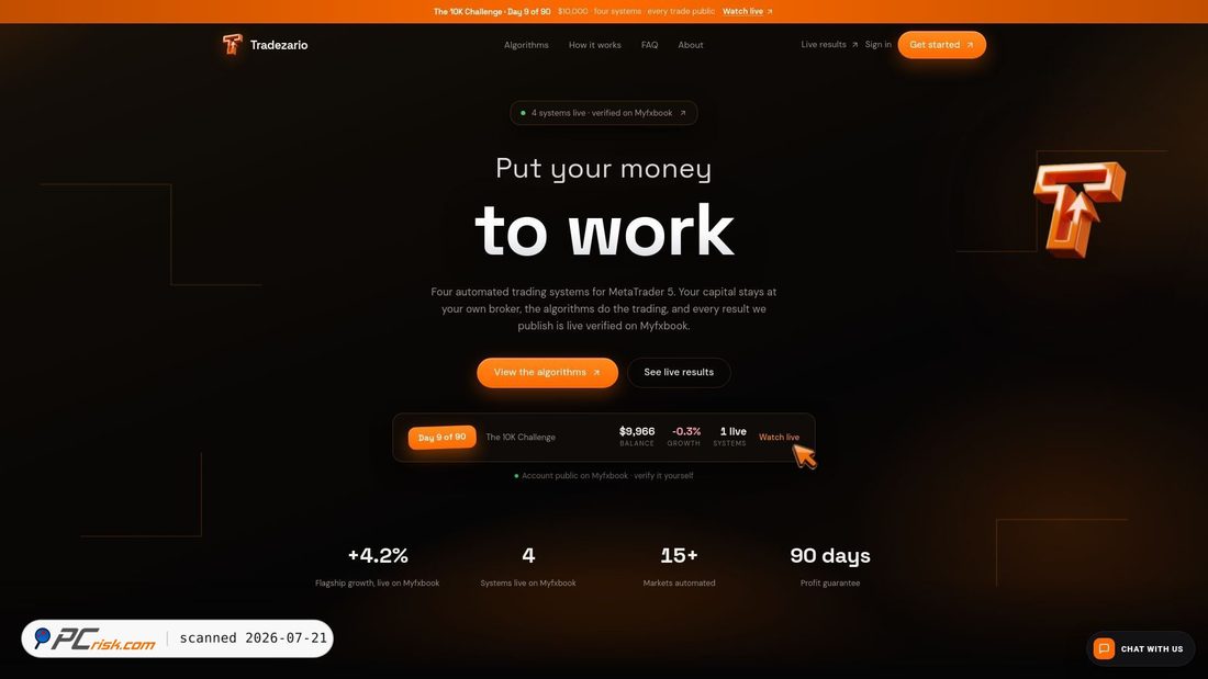 Screenshot of tradezario.com