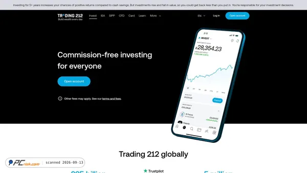 Zrzut ekranu trading212.com