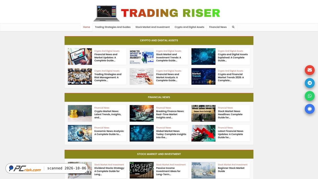 Captura de ecrã de tradingriser.com