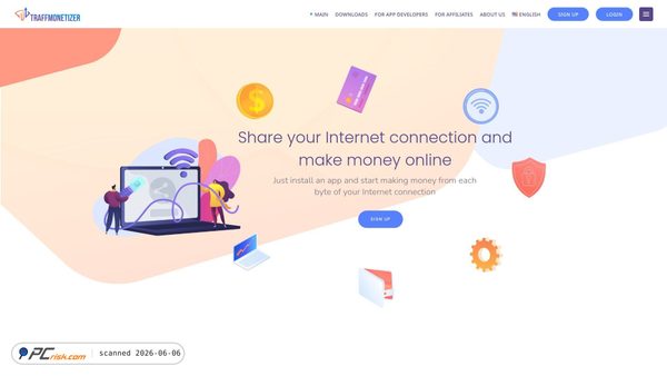 traffmonetizer.com screenshot