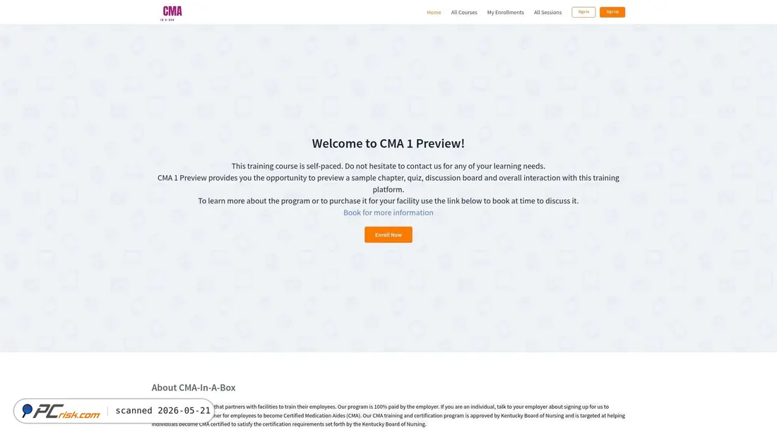 Screenshot of train.cma-in-a-box.com