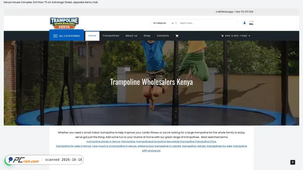 Captura de ecrã de trampolinewholesalerskenya.co.ke