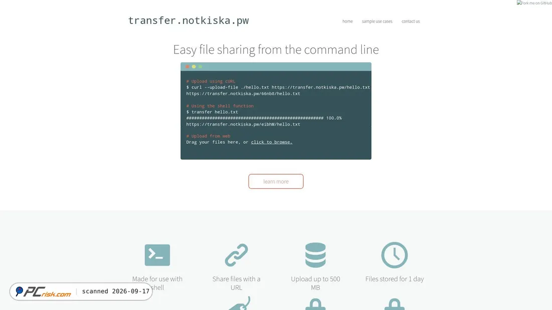 Captura de ecrã de transfer.notkiska.pw