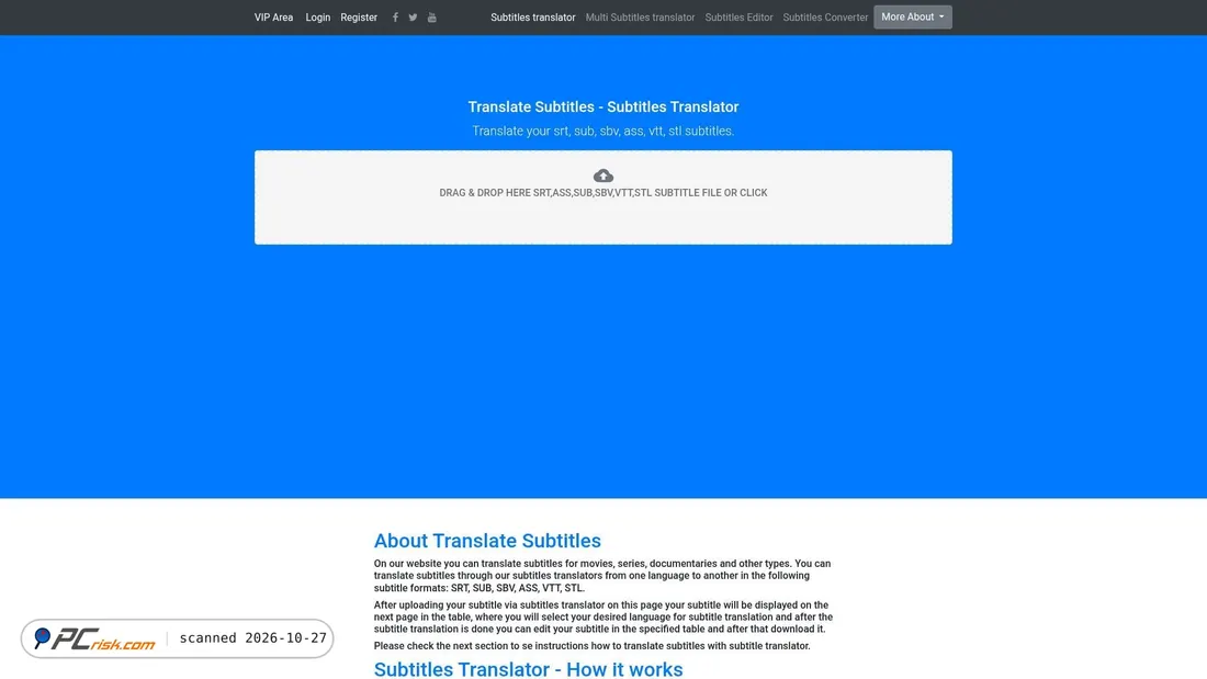 Zrzut ekranu translatesubtitles.co