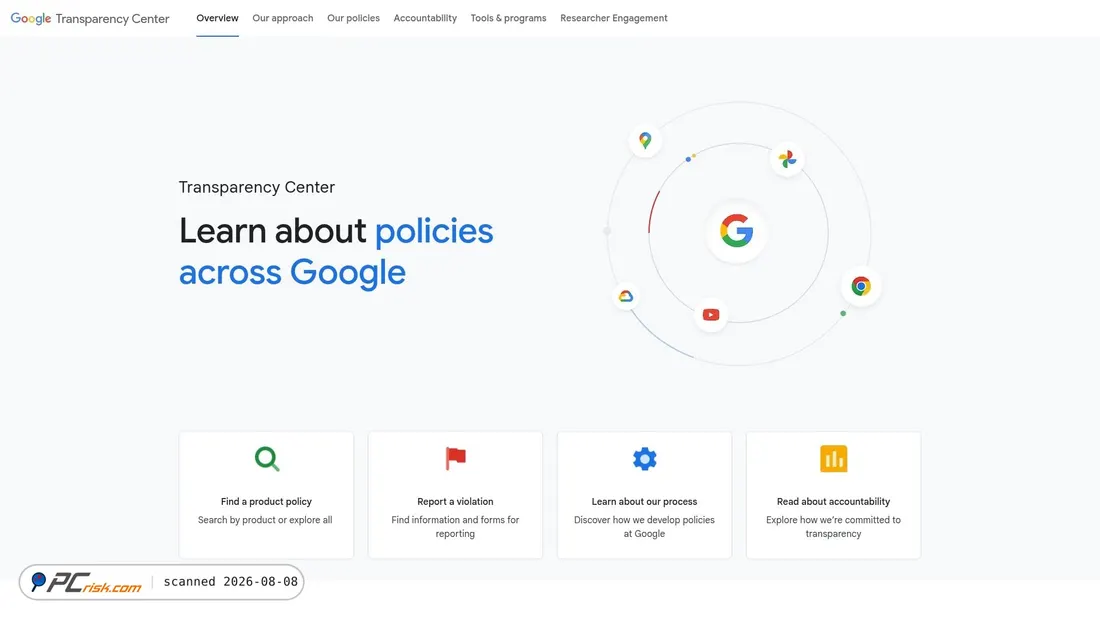 Screenshot of transparency.google