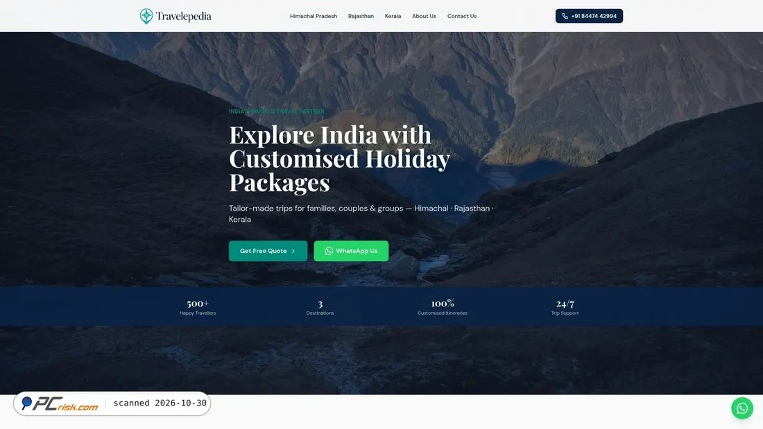 Screenshot von travelepedia.co.in