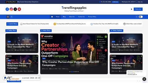 travellingapple.com screenshot