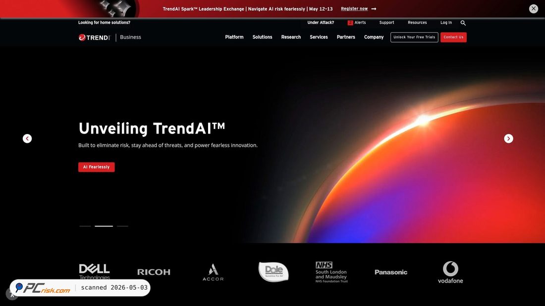 Screenshot von trendmicro.com