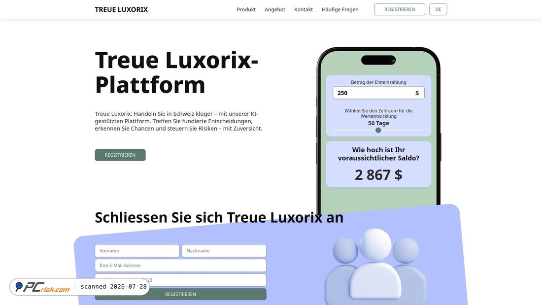 Screenshot of treue-luxorix.com