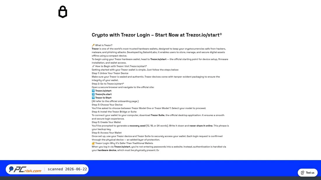 Screenshot of trezor-log-usa-guide.square.site