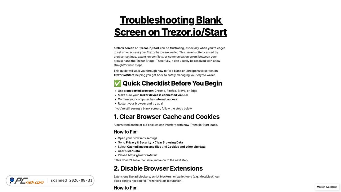 Screenshot von trezrstartpublic-com-en-auths.typedream.app