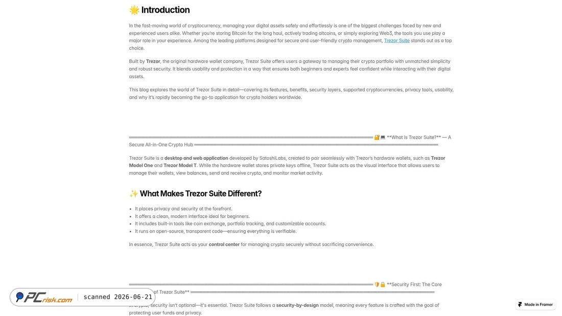 Screenshot of trezuer-suit.framer.ai