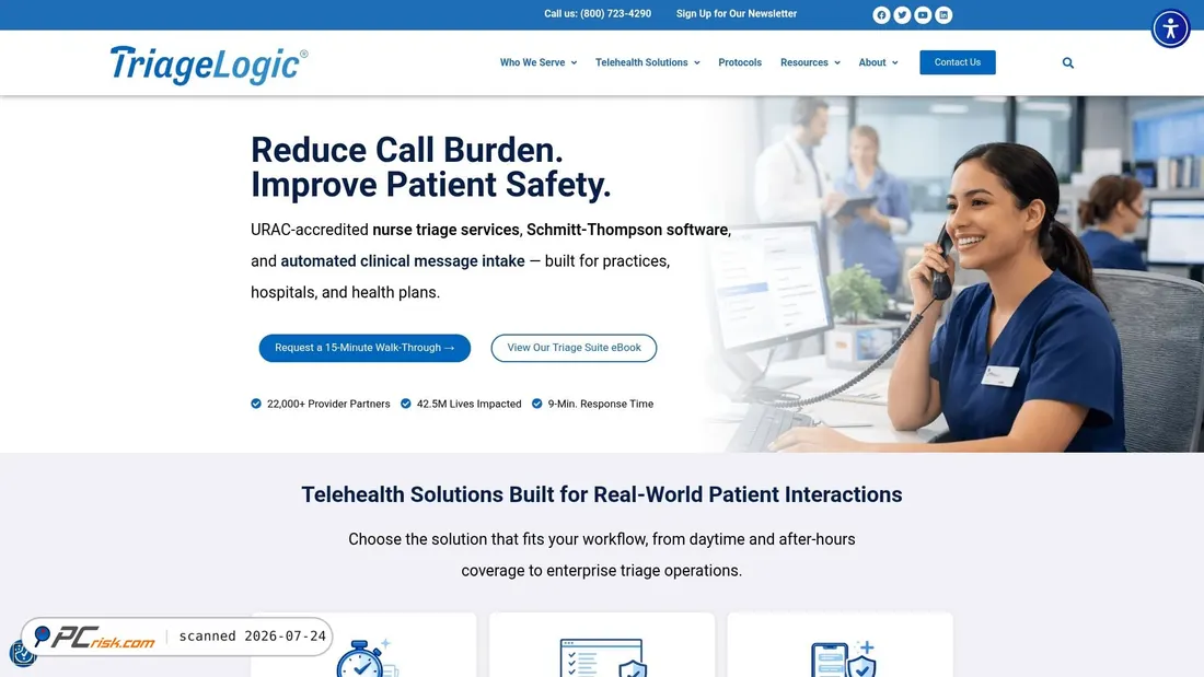 Screenshot of triagelogic.com