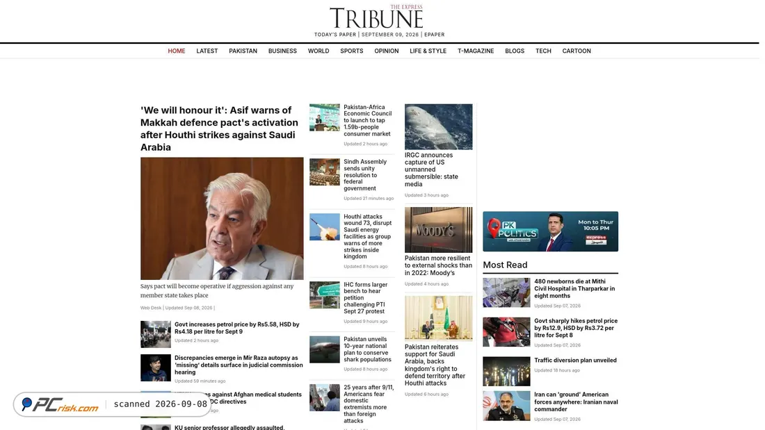 Zrzut ekranu tribune.com.pk