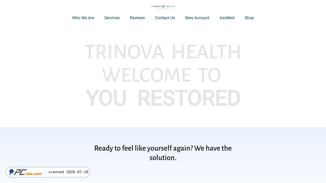 Screenshot of trinovahealth.com