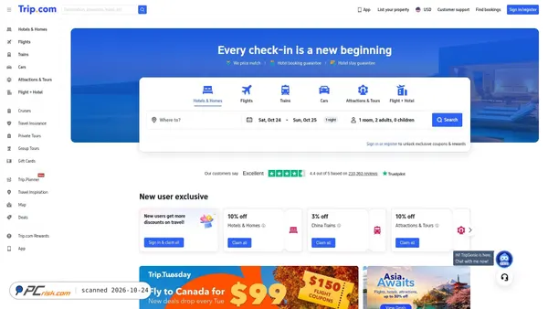 Screenshot di trip.com