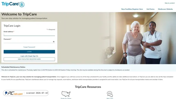 tripcare.modivcare.com screenshot