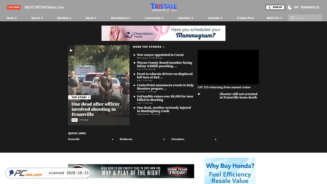 Screenshot von tristatehomepage.com
