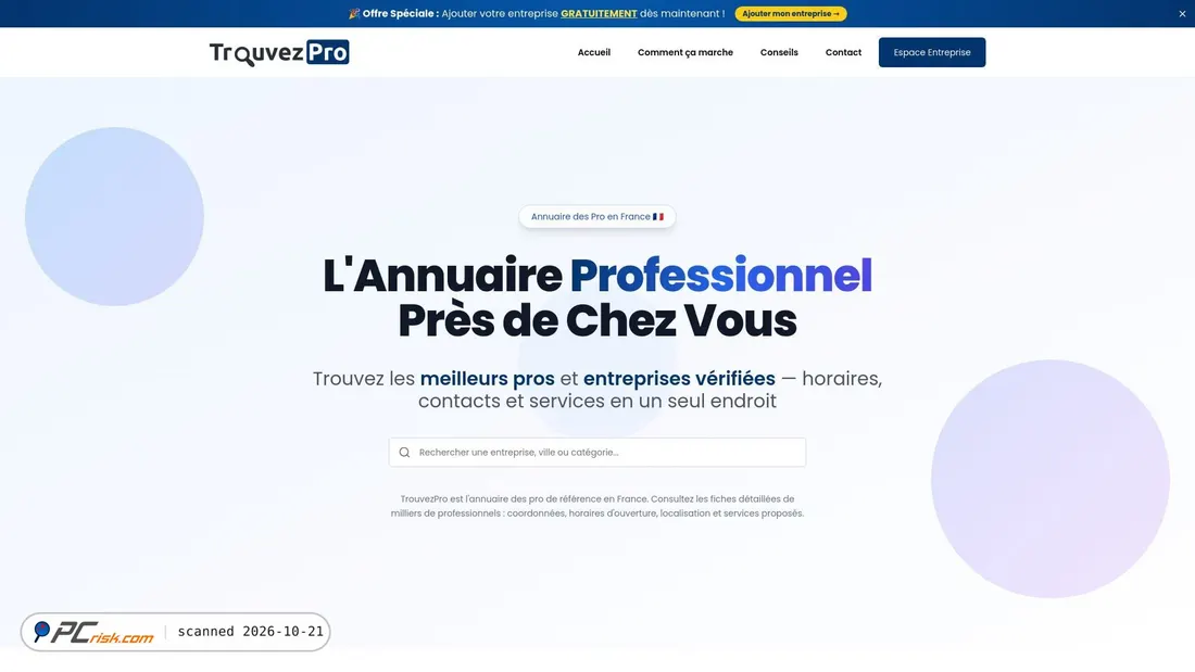 Captura de ecrã de trouvezpro.com