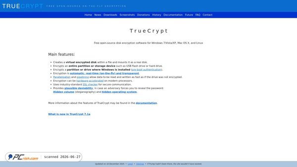 truecrypt.org screenshot
