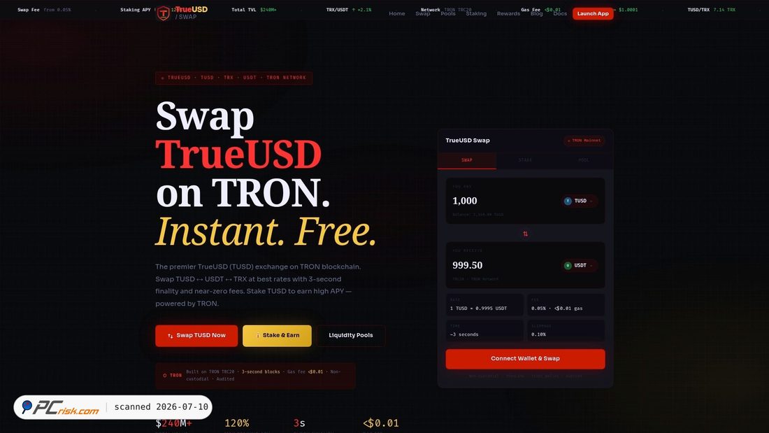Screenshot of trueusd-swap.org