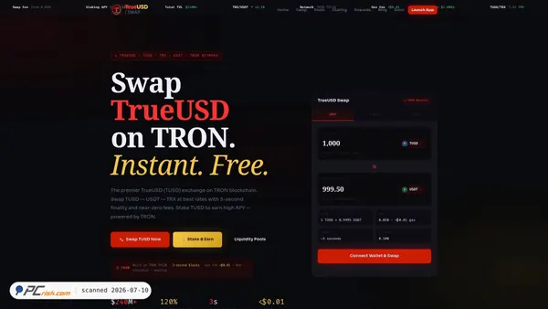 trueusd-swap.org screenshot