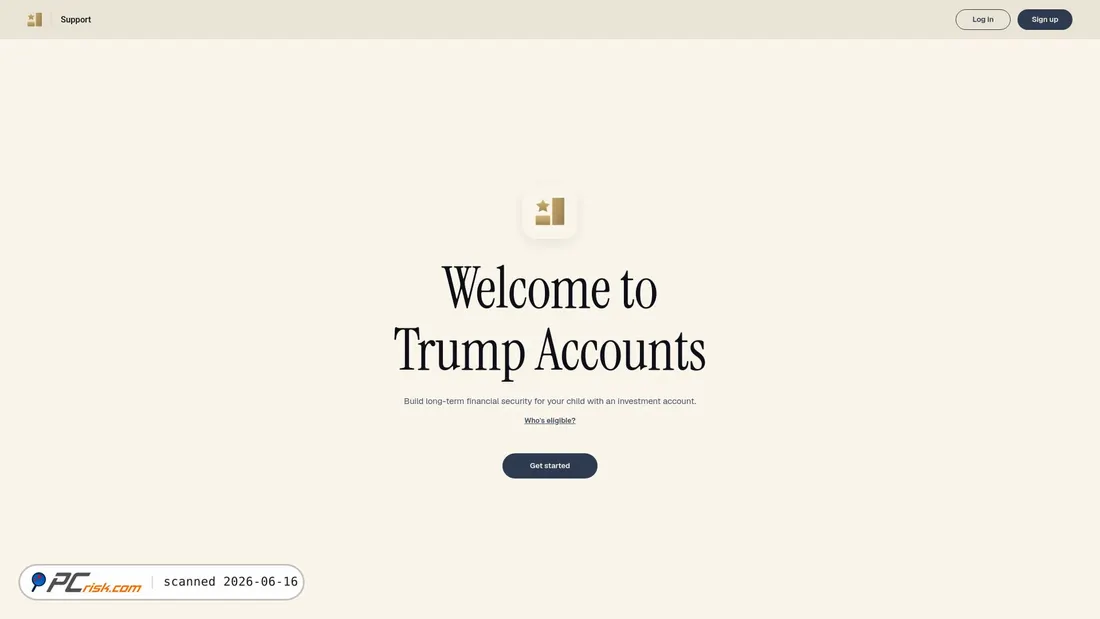 Screenshot of trumpaccount.com
