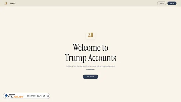 trumpaccount.com screenshot