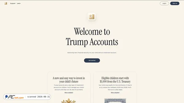 trumpaccount.com screenshot