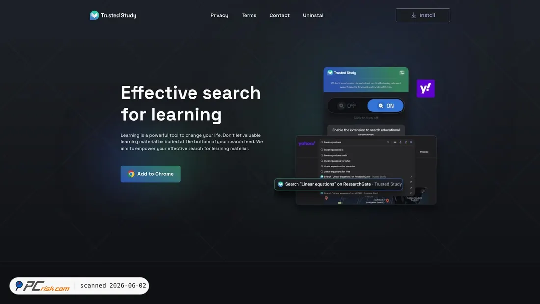 Screenshot of trustedstudysearch.com