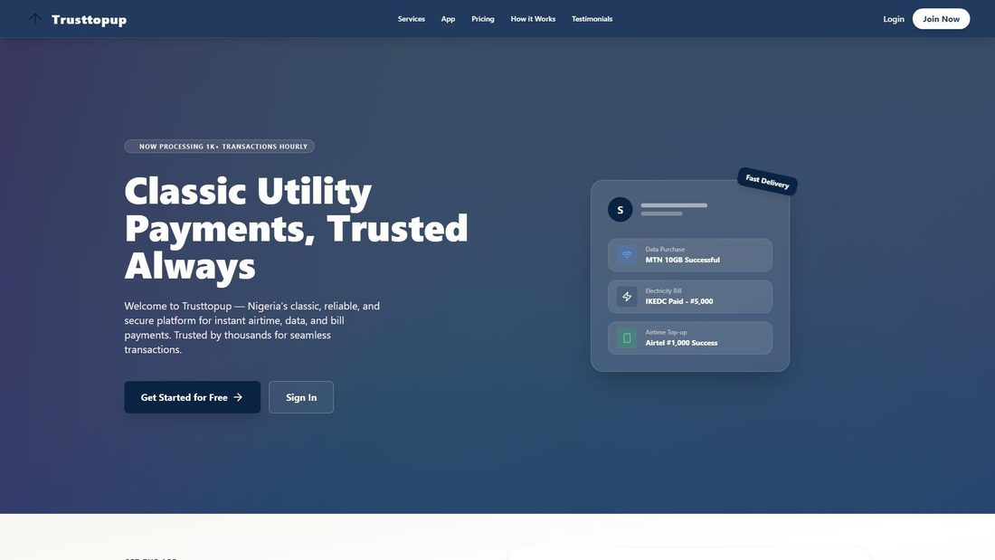 Screenshot di trusttopup.com.ng