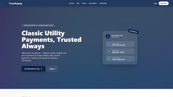 trusttopup.com.ng Screenshot