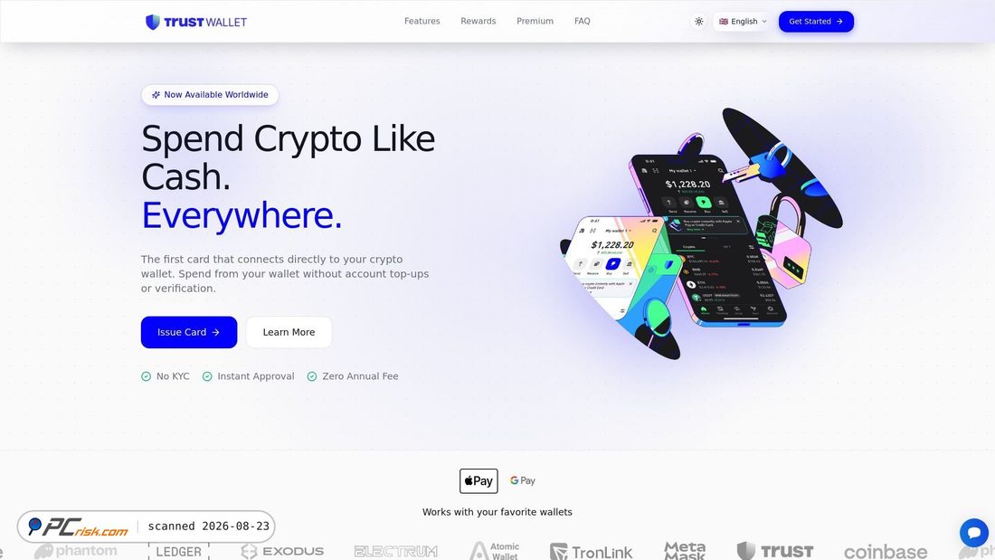 Screenshot di trustwalletmycard.com