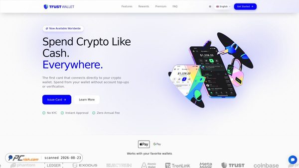 Screenshot di trustwalletmycard.com
