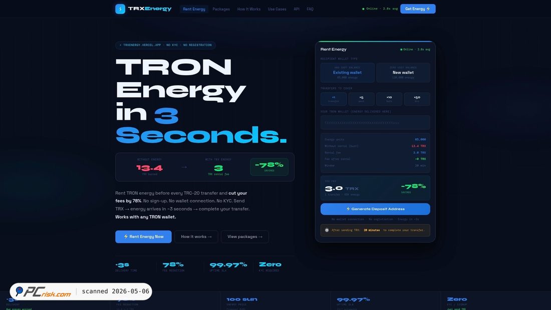 Screenshot of trxenergy.vercel.app
