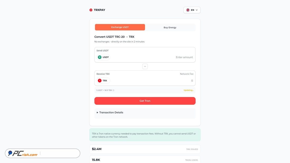 Screenshot of trxmarket.org
