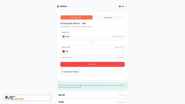 Screenshot di trxmarket.org