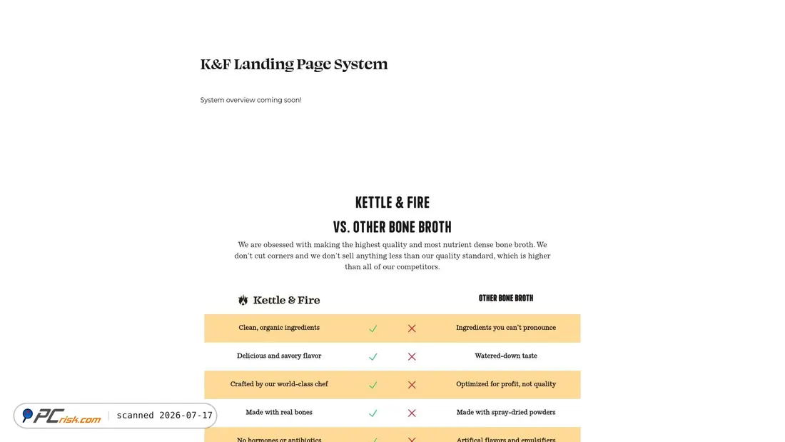 Screenshot of try.kettleandfire.com