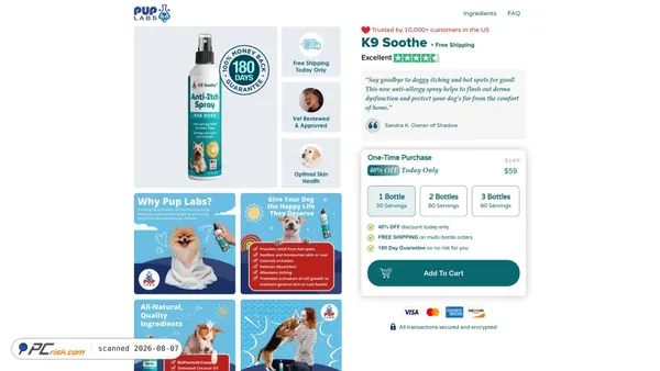 tryk9soothe.com screenshot