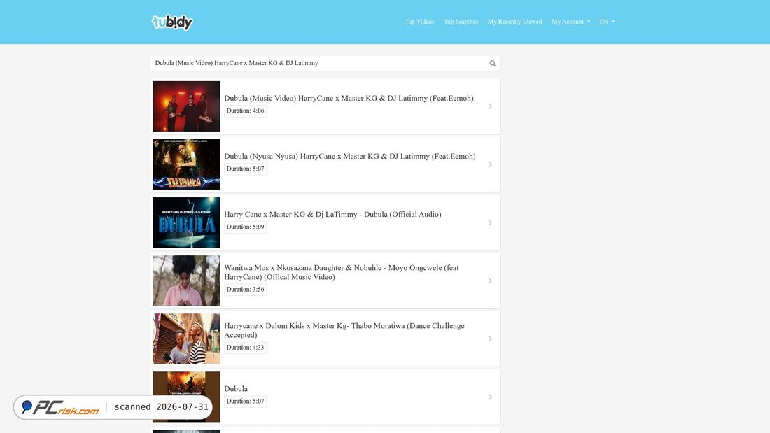 Screenshot of tubidy.buzz