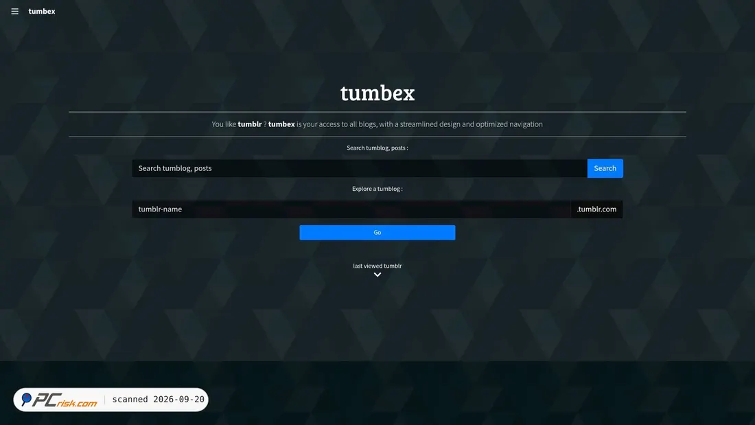 Screenshot of tumbex.com