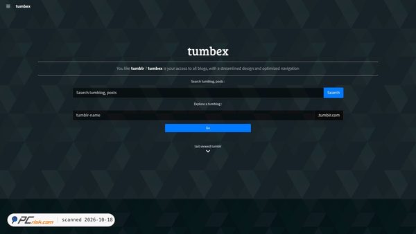 Captura de ecrã de tumbex.com