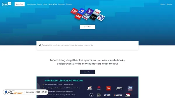 tunein.com screenshot