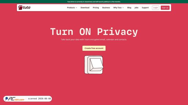 tuta.com screenshot