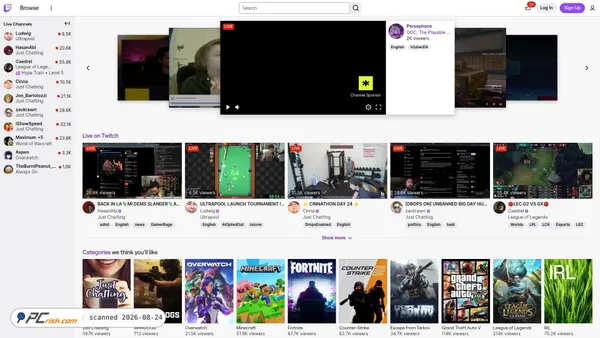twitch.com screenshot